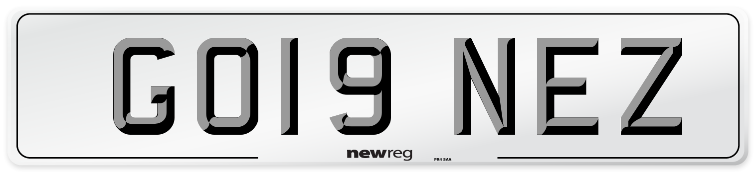 GO19 NEZ Number Plate from New Reg